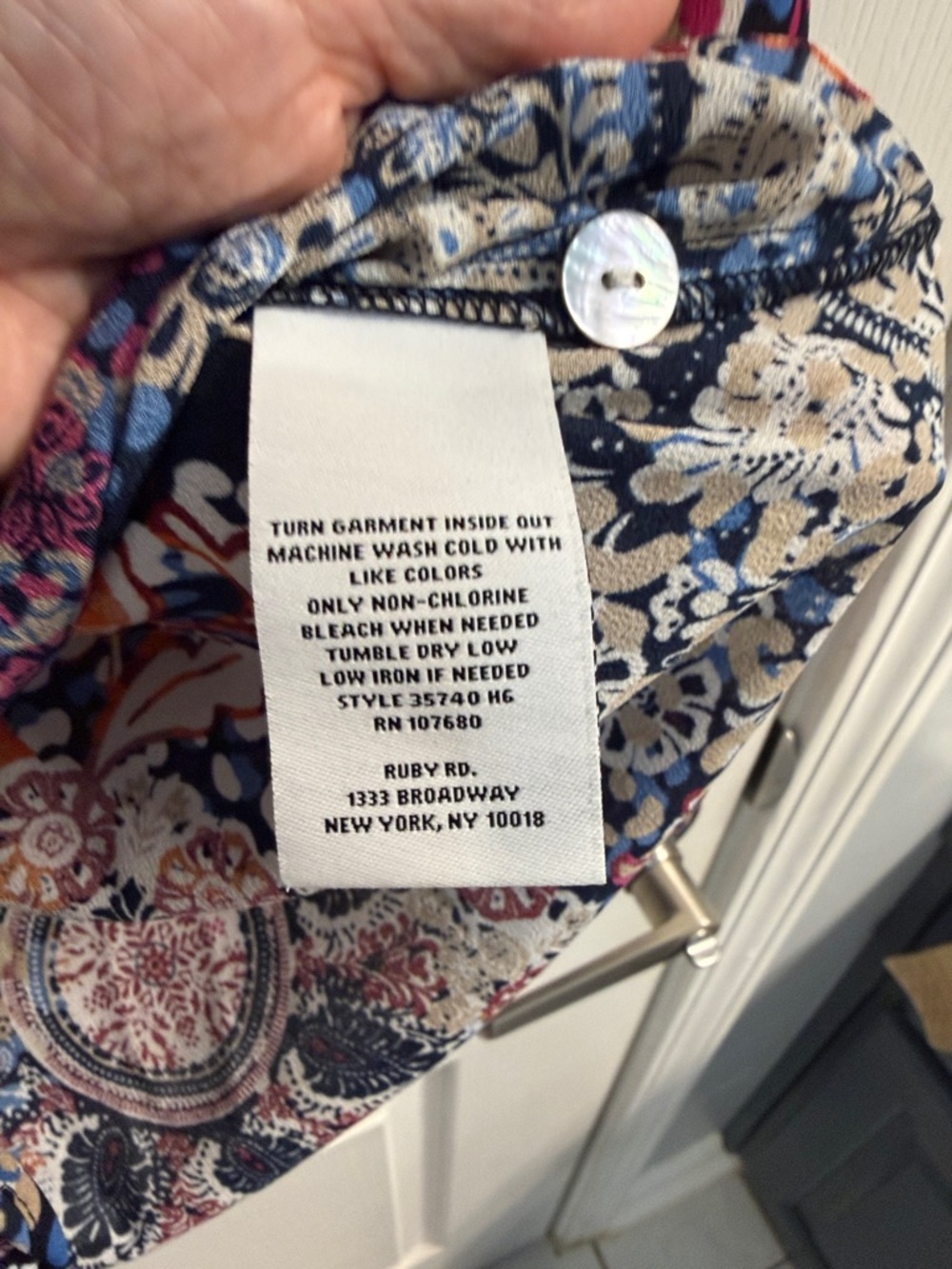 Ruby Rd. Multicolor Patchwork Floral Button-Front Shirt - Picture 3 of 8